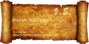 Voith Sándor névjegykártya