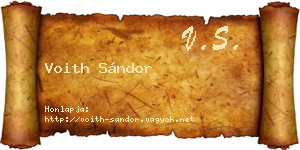 Voith Sándor névjegykártya