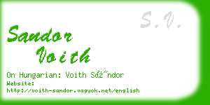 sandor voith business card